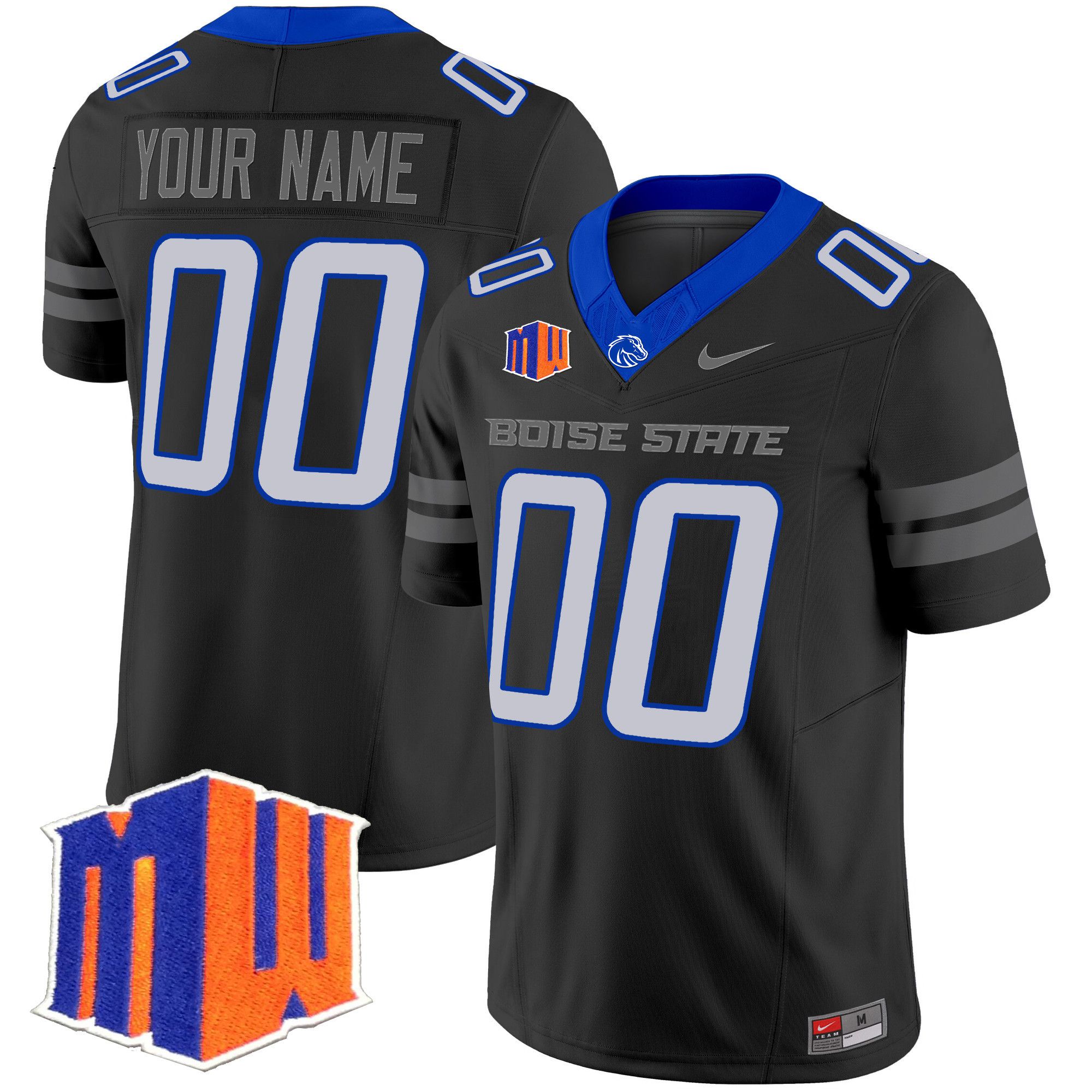 Men Boise State Broncos Black Nike 2024 Vapor Limited Custom NCAA Jersey->customized ncaa jersey->Custom Jersey